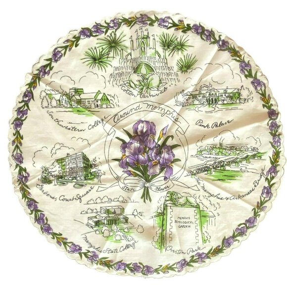 3 Vintage Handkerchiefs Mayfield Memphis Tennessee Florida Chicago MCM Souvenir - Picture 10 of 16